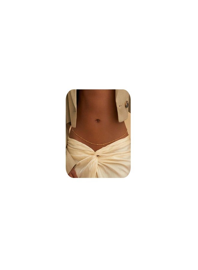 ASCOMY Waist Chains for Women 14K Gold Plated Body Chains Waist Chain Beads Waist Chain Belly Belt Body Chains Adjustable Bikini Body Jewelry Daily Belts Gifts for Women - Image 1